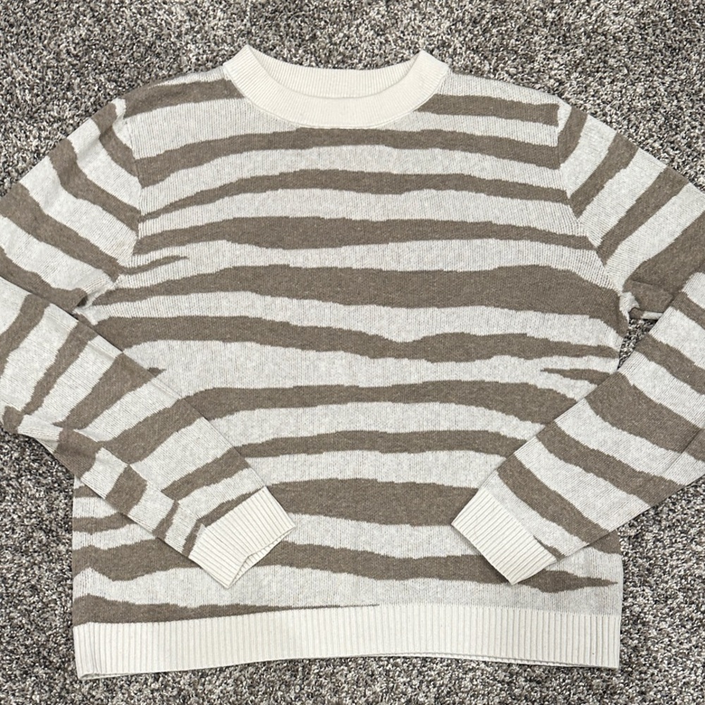a new day Striped Sweater in Brown and Cream